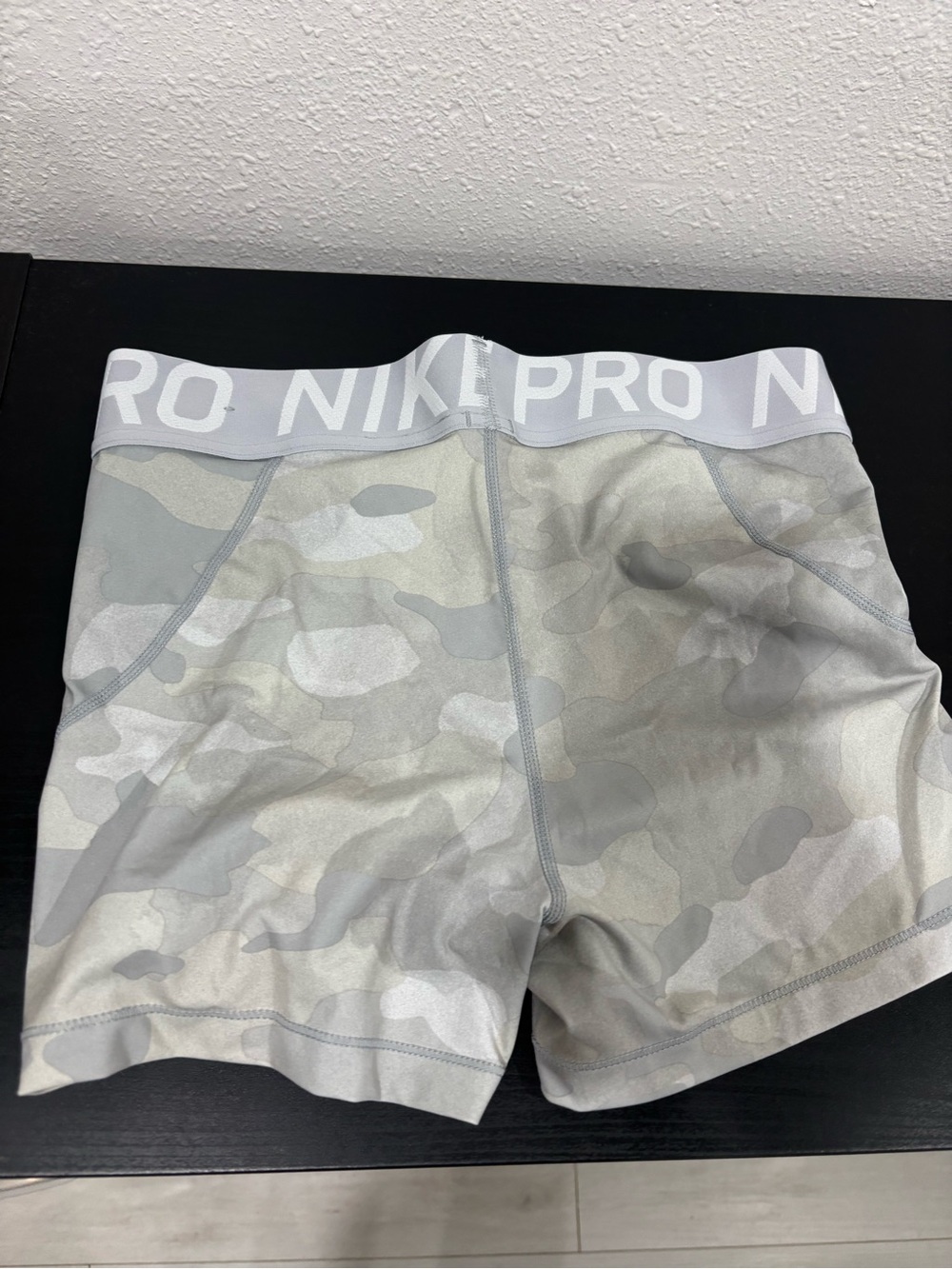 Nike Light Gray Dri-FIT Compression Shorts with Branded Waistband - Picture 2 of 3